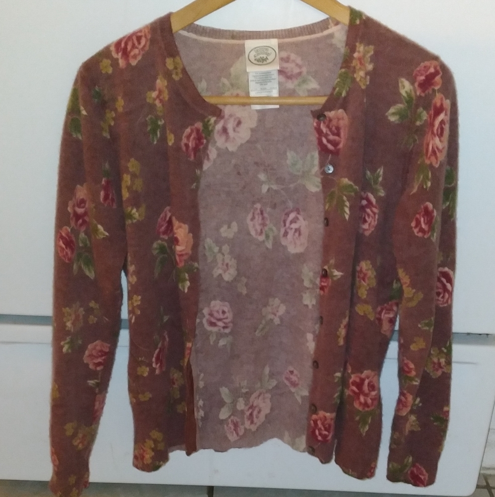 Laura Ashley Floral Wool Cardigan
